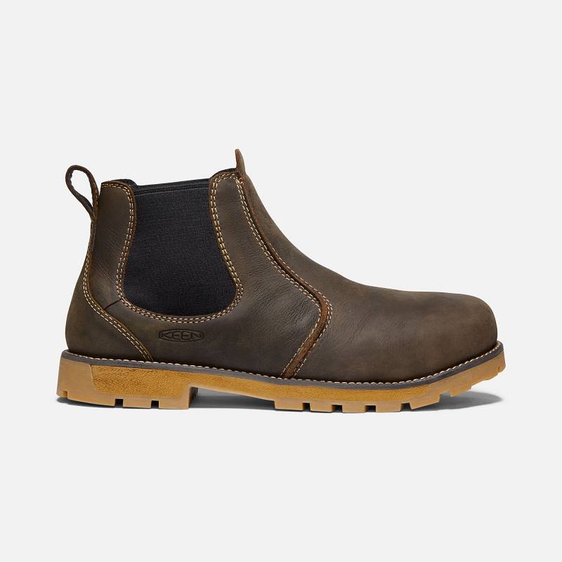 Keen Seattle Romeo Aluminum Toe Chelsea Boots Damen DE-21079 Cascade Brown/Gum - Keen Damenschuhe Br